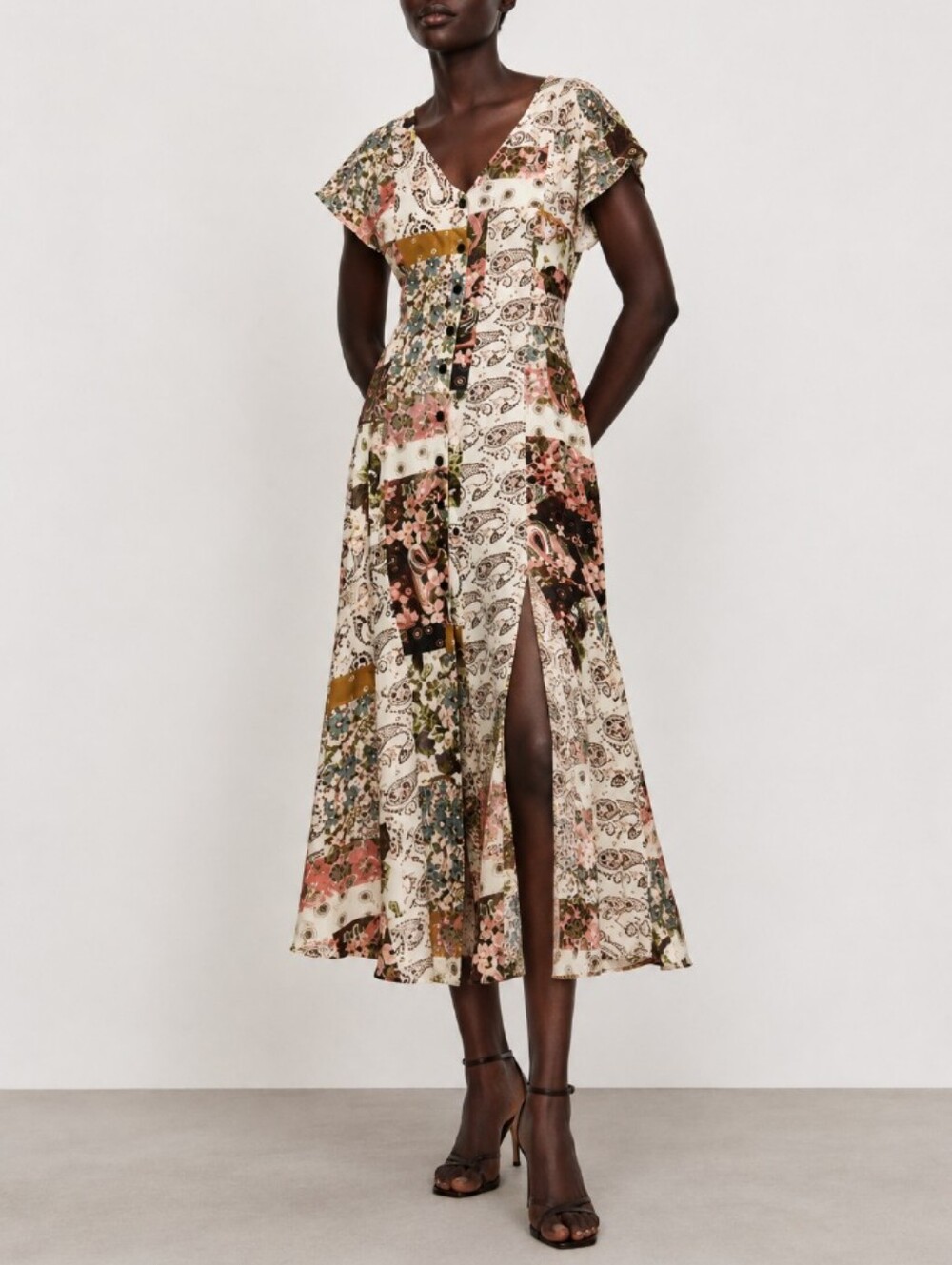 Zara Patchwork Floral Print Dress